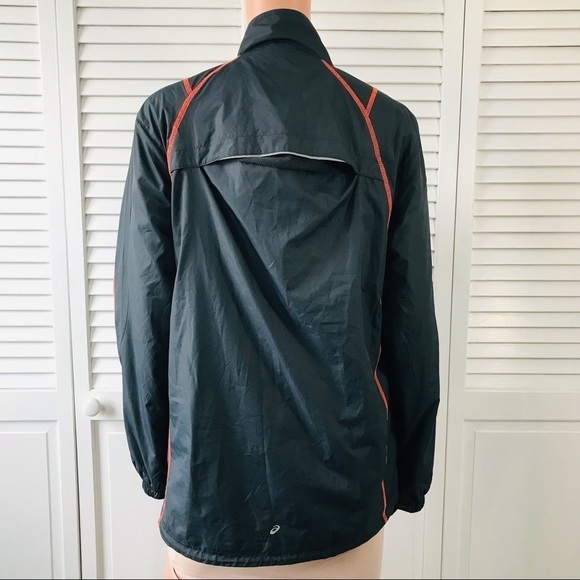 2/$25 ASICS Gray Orange Windbreaker Jacket Size Small - Picture 6 of 9